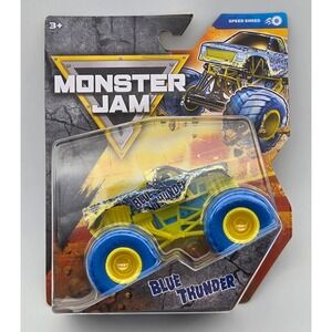 Monster Jam Blue Thunder Monster Truck Kids 1:64 Yellow Blue Speed Shred Series